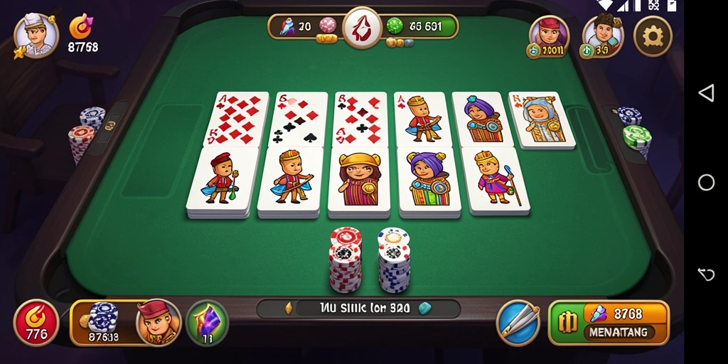 Screenshot gameplay seru dari game Domino 8768.