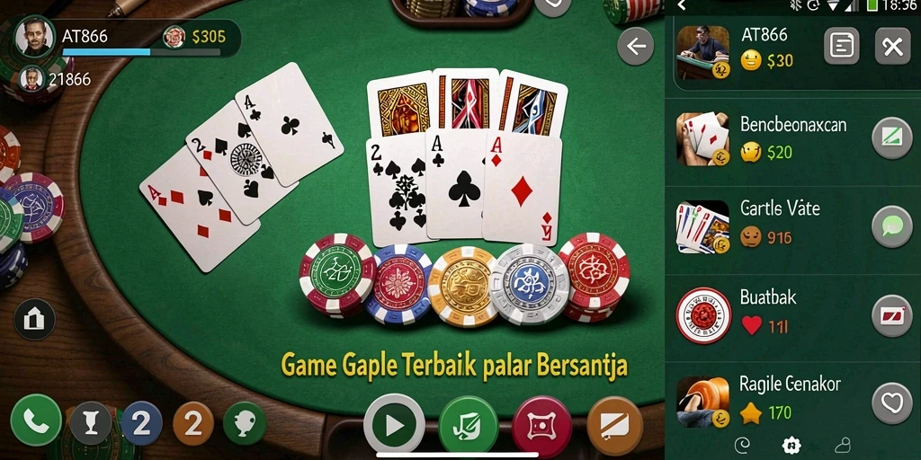 Tampilan gameplay Gaple yang seru dan interaktif