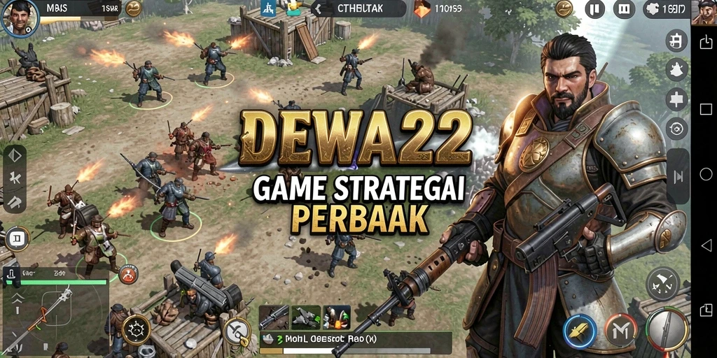 Screenshot DEWA22 menampilkan aksi pertempuran strategis yang intens.