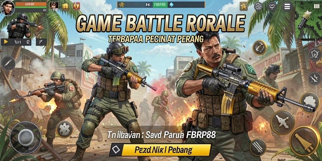 Tangkapan layar FBRP88 menampilkan aksi intense dalam pertempuran Battle Royale.