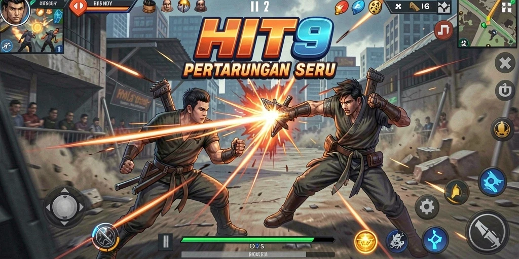 Tampilan penuh aksi dari gameplay HIT9 yang mendebarkan.