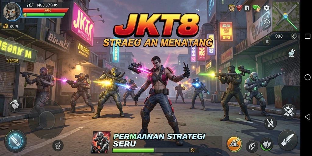 Tampilan gameplay JKT8 yang penuh strategi dan tantangan.