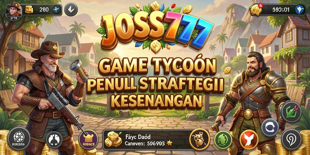 Screenshot gameplay JOSS777 yang menggambarkan kebangkitan bisnis Tycoon.