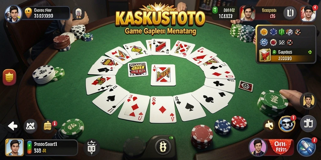 Screenshot gameplay KASKUSTOTO yang menampilkan suasana seru permainan Gaple.