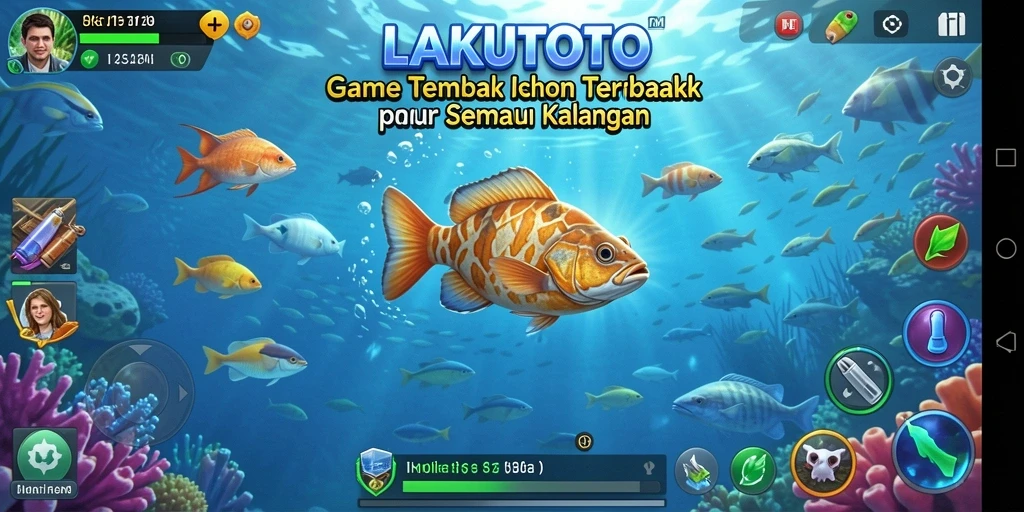 Tampilan menarik dari gameplay Tembak Ikan di LAKUTOTO.
