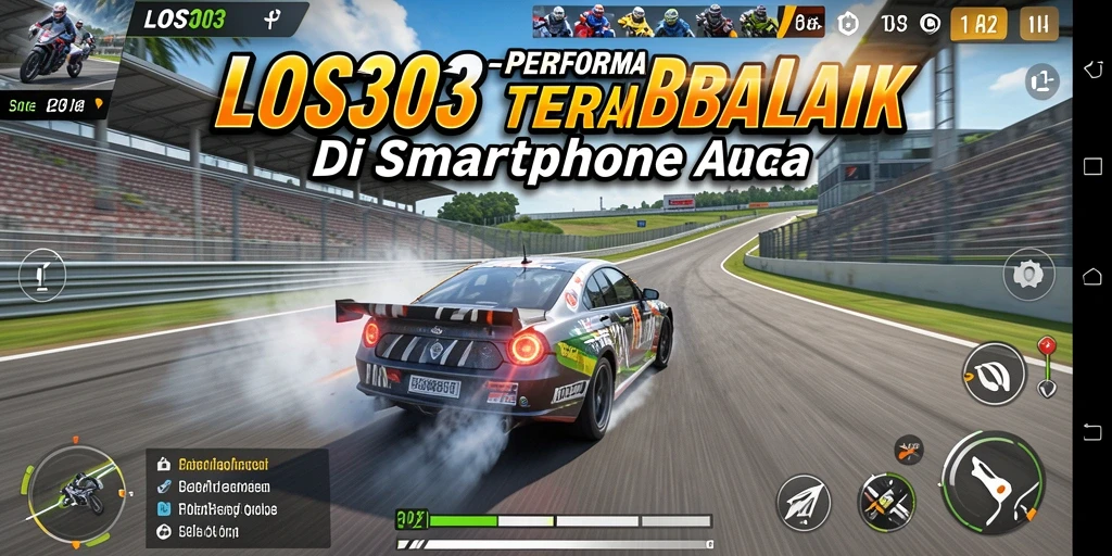 Tangkapan layar menunjukkan aksi balapan mendebarkan di LOS303.