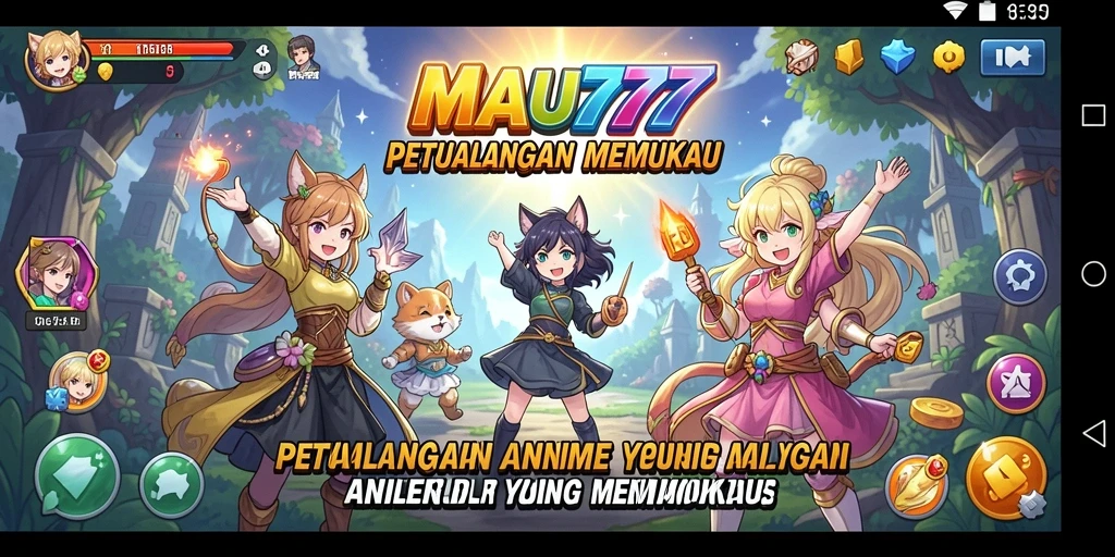 Tangkapan layar gameplay MAU777 dengan karakter anime keren.