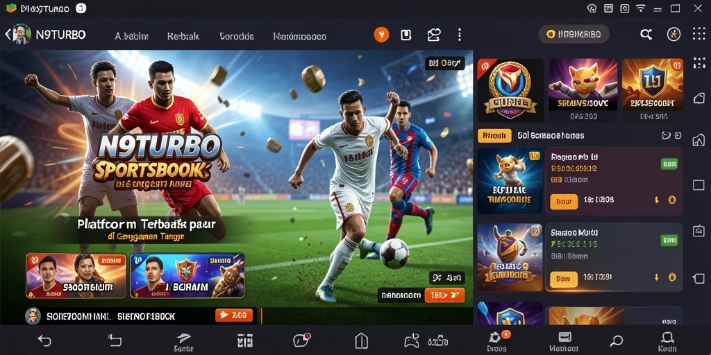 Tampilan gameplay N9TURBO menampilkan taruhan olahraga yang seru.