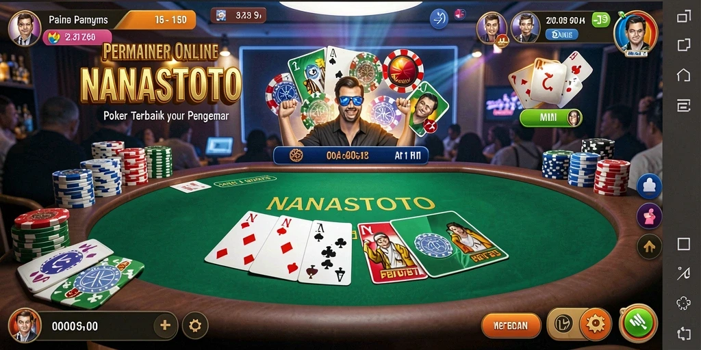 Tampilan gameplay seru di NANASTOTO saat bermain Poker.