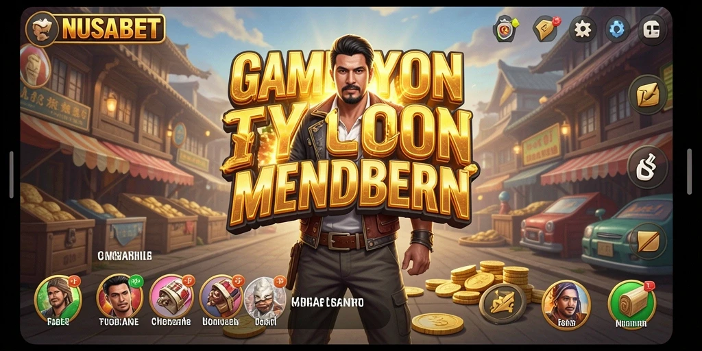 Tampilan gameplay NUSABET yang menarik dalam manajemen bisnis.