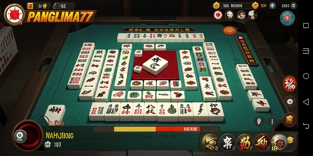 Tampilan gameplay menegangkan di PANGLIMA77 dengan papan Mahjong yang penuh warna.