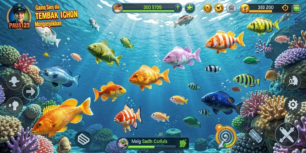 Tampilan gameplay PAUS123 dengan aksi Tembak Ikan seru.