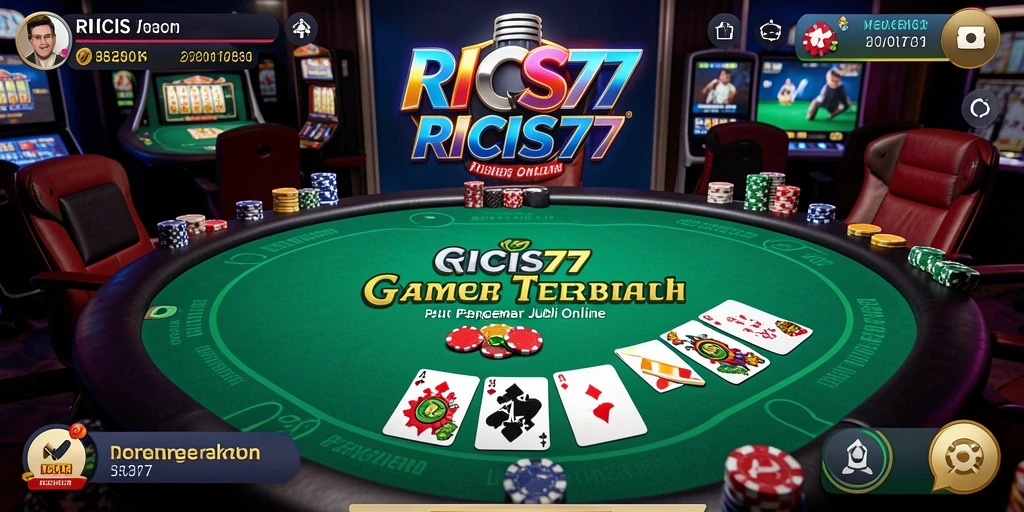 Screenshot gameplay RICIS77 dengan aksi Poker seru dan fitur menarik.