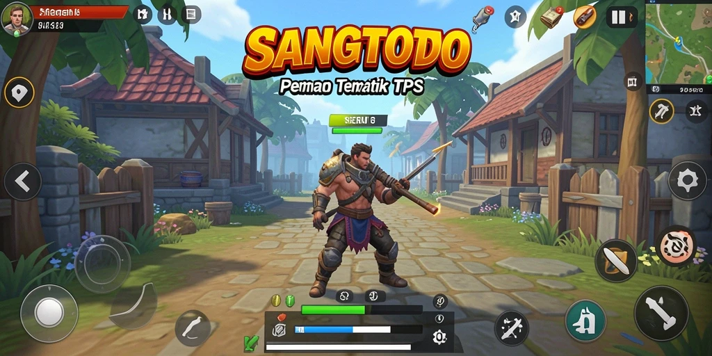 Gameplay SANGTOTO menampilkan pertarungan mendebarkan di arena TPS.