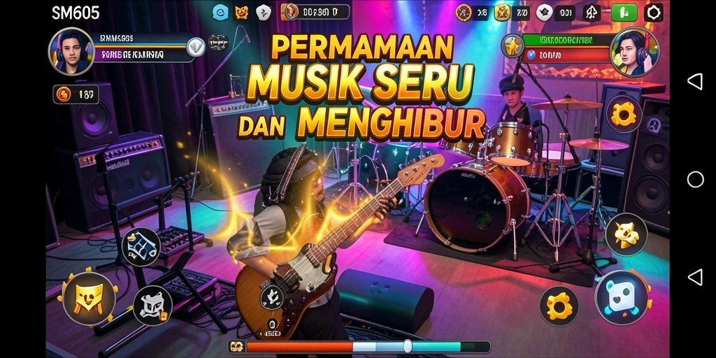 Tampilan gameplay SM605 yang seru dan interaktif.