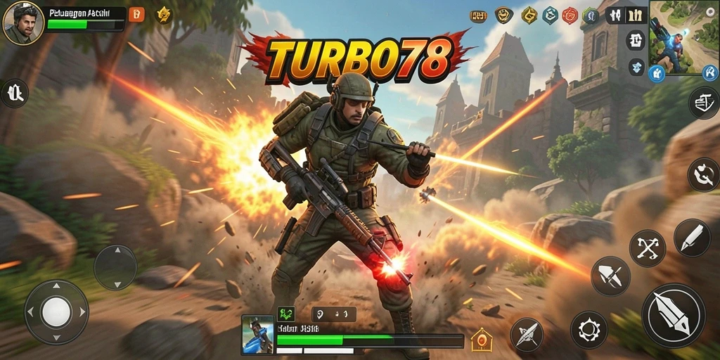 Tampilan gameplay seru dan mendebarkan dari TURBO78.