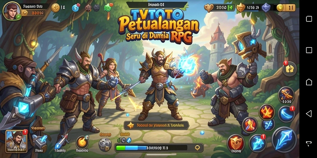 Tangkapan layar gameplay TVTOTO menampilkan pertarungan epik di dunia RPG.