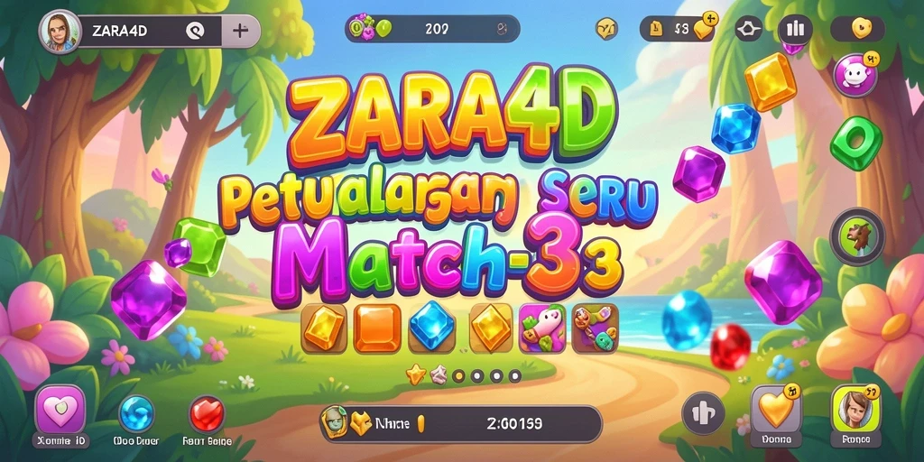 Tampilan gameplay seru ZARA4D yang penuh warna.