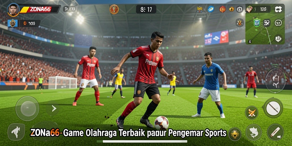 Tampilan gameplay ZONA66 yang menarik dan penuh aksi olahraga.